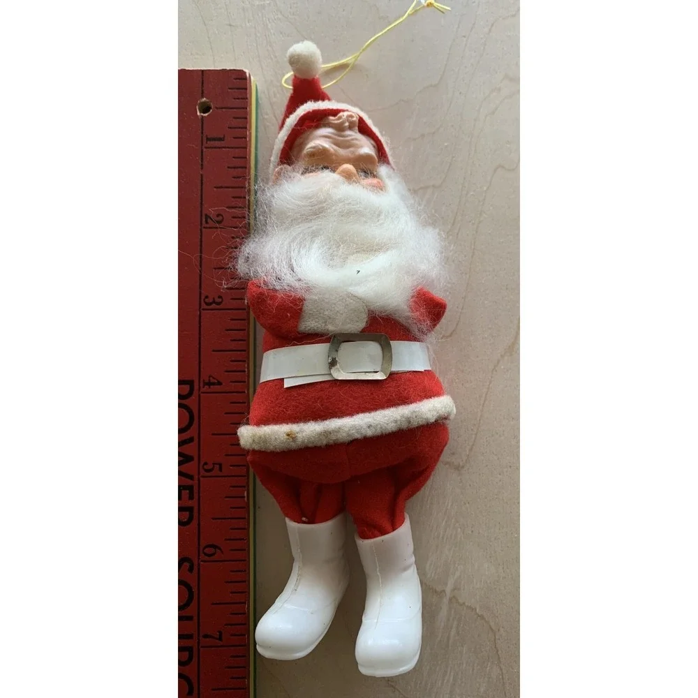 Vintage Santa Claus Christmas Ornament Plastic Felt Pipe Cleaner 7